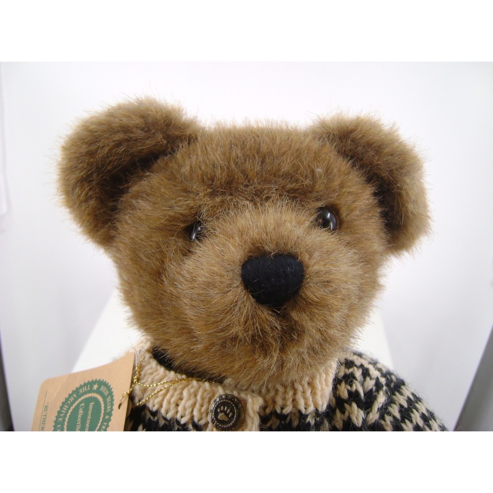 Boyds Bears Rutherford Archive Collection Plush Teddy Bear Knit Cardigan 912610